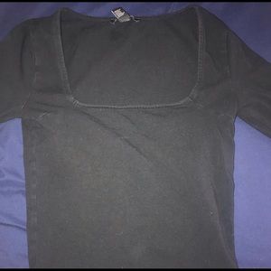 Black square neck long sleeve